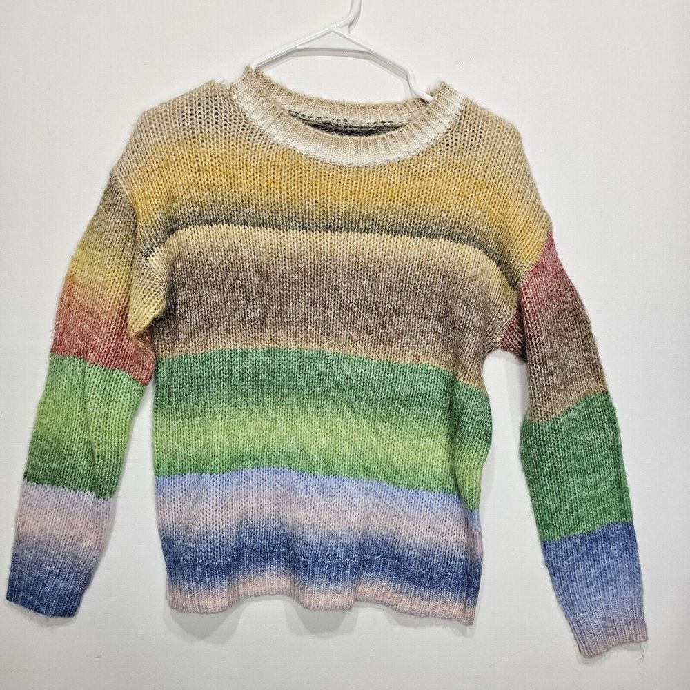 Rainbow Sunset Sweater‎ Womens Size Small Medium Knit